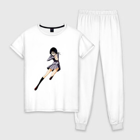 Женская пижама хлопок с принтом Bleach Rukia в Санкт-Петербурге, 100% хлопок | брюки и футболка прямого кроя, без карманов, на брюках мягкая резинка на поясе и по низу штанин | anime | bleach | hero | ichigo kurosaki | manga | блич | герой | ичиго куросаки | рукия
