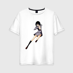 Женская футболка хлопок Oversize с принтом Bleach Rukia в Санкт-Петербурге, 100% хлопок | свободный крой, круглый ворот, спущенный рукав, длина до линии бедер
 | anime | bleach | hero | ichigo kurosaki | manga | блич | герой | ичиго куросаки | рукия