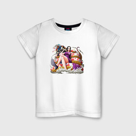 Детская футболка хлопок с принтом Боа Хэнкок в Санкт-Петербурге, 100% хлопок | круглый вырез горловины, полуприлегающий силуэт, длина до линии бедер | anime | boa hancock | kawaii | manga | one piece | waifu | аниме | боа хэнкок | вайфу | кавай | манга