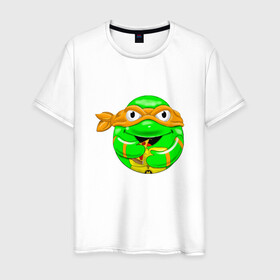 Мужская футболка хлопок с принтом Микеланджело с пиццей в Санкт-Петербурге, 100% хлопок | прямой крой, круглый вырез горловины, длина до линии бедер, слегка спущенное плечо. | donatello | leonardo | michelangelo | ninja | pizza | raphael | turtles | донателло | животные | карате | комикс | комиксы | леонардо | микеланджело | мультфильм | мутант | мутанты | ниндзя | пицца | рафаэль | сплинтер | супергерой