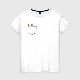 Женская футболка хлопок с принтом Дарк соулс карман в Санкт-Петербурге, 100% хлопок | прямой крой, круглый вырез горловины, длина до линии бедер, слегка спущенное плечо | dark souls | lfhr cjekc | вфкл ыщгды | дарк соулс | черная душа