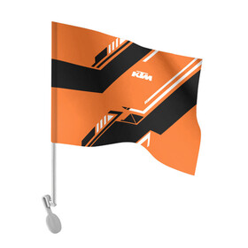 Флаг для автомобиля с принтом KTM КТМ SPORT в Санкт-Петербурге, 100% полиэстер | Размер: 30*21 см | enduro | ktm | moto | moto sport | motocycle | orange | sportmotorcycle | ктм | мото | мото спорт | мотоспорт | оранжевый | спорт мото