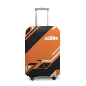 Чехол для чемодана 3D с принтом KTM КТМ SPORT в Санкт-Петербурге, 86% полиэфир, 14% спандекс | двустороннее нанесение принта, прорези для ручек и колес | enduro | ktm | moto | moto sport | motocycle | orange | sportmotorcycle | ктм | мото | мото спорт | мотоспорт | оранжевый | спорт мото