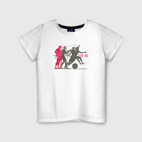 Детская футболка хлопок с принтом Olimpic games в Санкт-Петербурге, 100% хлопок | круглый вырез горловины, полуприлегающий силуэт, длина до линии бедер | бег | история | люди | олимпийские игры | отдых | отпуск | прикол | скорость | спорт