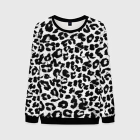 Мужской свитшот 3D с принтом Снежный Барс в Санкт-Петербурге, 100% полиэстер с мягким внутренним слоем | круглый вырез горловины, мягкая резинка на манжетах и поясе, свободная посадка по фигуре | cheetah | leopard | wool | барс | леопард