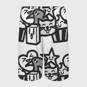Детские спортивные шорты 3D с принтом Чёрно-белые дудлы в Санкт-Петербурге,  100% полиэстер
 | пояс оформлен широкой мягкой резинкой, ткань тянется
 | Тематика изображения на принте: doodle | белый | ворон | ворона | дудл | дудлы | звезда | кекс | кот | котэ | кошка | сердечко | сердце | чёрно белый | чёрный