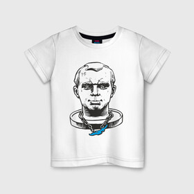 Детская футболка хлопок с принтом Гагарин в Санкт-Петербурге, 100% хлопок | круглый вырез горловины, полуприлегающий силуэт, длина до линии бедер | бабрбук | байкал | гагарин