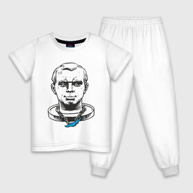 Детская пижама хлопок с принтом Гагарин в Санкт-Петербурге, 100% хлопок |  брюки и футболка прямого кроя, без карманов, на брюках мягкая резинка на поясе и по низу штанин
 | бабрбук | байкал | гагарин