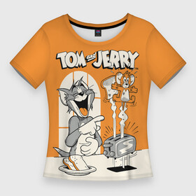 Женская футболка 3D Slim с принтом Том и Джерри в Санкт-Петербурге,  |  | tom  jerry | tom and jerry | vdzabma | джерри | том | том  джерри | том и джерри