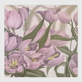 Магнитный плакат 3Х3 с принтом Сахарный розовый в Санкт-Петербурге, Полимерный материал с магнитным слоем | 9 деталей размером 9*9 см | flowers | sugar pink | бутоны | весна | женственность | нежность | природа | тюльпан | флавер | цветы
