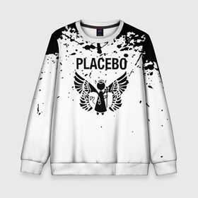 Детский свитшот 3D с принтом placebo в Санкт-Петербурге, 100% полиэстер | свободная посадка, прямой крой, мягкая тканевая резинка на рукавах и понизу свитшота | Тематика изображения на принте: black eyed | black market music | every you every me | nancy boy | placebo | placebo interview | placebo live | placebo nancy | pure morning | running up that hill | special k | taste in men | where is my mind | without you i’m nothing