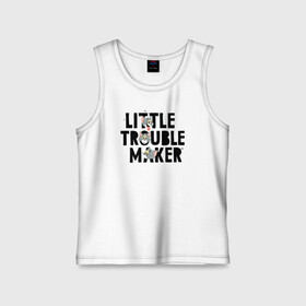 Детская майка хлопок с принтом Little Trouble Maker в Санкт-Петербурге,  |  | Тематика изображения на принте: tom  jerry | tom and jerry | vdzabma | джерри | том | том  джерри | том и джерри