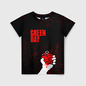 Детская футболка 3D с принтом green day в Санкт-Петербурге, 100% гипоаллергенный полиэфир | прямой крой, круглый вырез горловины, длина до линии бедер, чуть спущенное плечо, ткань немного тянется | american idiot | boulevard of broke | day | green | green day | green day hits | green day lyrics | green day mix | green day music video | green day official | green day songs | green day videos | greenday | music | music video | official | warner record