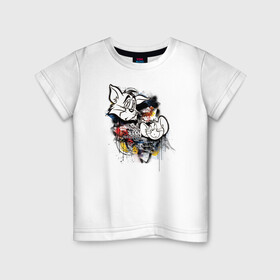 Детская футболка хлопок с принтом Tom & Jerry в Санкт-Петербурге, 100% хлопок | круглый вырез горловины, полуприлегающий силуэт, длина до линии бедер | tom  jerry | tom and jerry | vdzabma | джерри | том | том  джерри | том и джерри