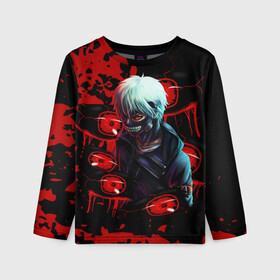 Детский лонгслив 3D с принтом Kaneki Токийский Гуль в Санкт-Петербурге, 100% полиэстер | длинные рукава, круглый вырез горловины, полуприлегающий силуэт
 | anime | manga | rdanime | tokyo ghoul | аниме | анимэ | гули | гуль | канеки кен | кровь | кузен йошимура | манга | наки | нишики нишио | ренджи йомо | ризе камиширо | токийский | токийский гуль | токия | тоука киришима