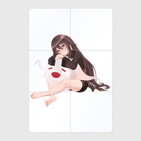 Магнитный плакат 2Х3 с принтом Отдыхающая Ху Тао в Санкт-Петербурге, Полимерный материал с магнитным слоем | 6 деталей размером 9*9 см | арт | милая девушка | отдых | привидение | призрак | рисунок | ху тао
