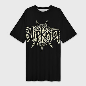 Платье-футболка 3D с принтом Slipknot 1995 в Санкт-Петербурге,  |  | metal | music | rock | slipknot | логотип | металл | музыка | надпись | пентаграмма | рок | слипкнот | узор | цифры