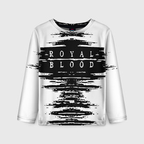 Детский лонгслив 3D с принтом royal blood в Санкт-Петербурге, 100% полиэстер | длинные рукава, круглый вырез горловины, полуприлегающий силуэт
 | Тематика изображения на принте: alternative rock | ben thatcher | blues rock | drums | garage rock | mike kerr | official music vi | official video | rock duo | royal blod | royal blood | royal blood official | royal blood uk | royal bloods | royalblood | the royal blood