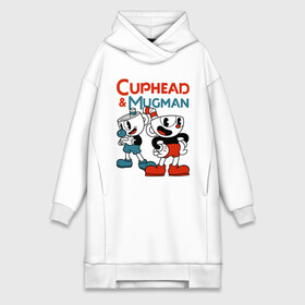 Платье-худи хлопок с принтом Cuphead  Mugman в Санкт-Петербурге,  |  | cuphead | cuphead  mugman | dont deal with the devil | mugman | игры | капхед | магмен | чашеголовый