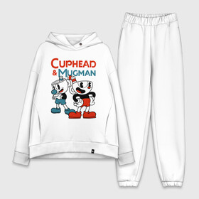 Женский костюм хлопок Oversize с принтом Cuphead  Mugman в Санкт-Петербурге,  |  | cuphead | cuphead  mugman | dont deal with the devil | mugman | игры | капхед | магмен | чашеголовый