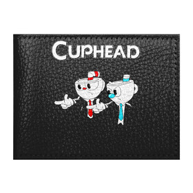 Обложка для студенческого билета с принтом Cuphead в Санкт-Петербурге, натуральная кожа | Размер: 11*8 см; Печать на всей внешней стороне | Тематика изображения на принте: cuphead | tdcuphd | горит пукан | двое | игры | невозможно пройти. | чашки головы | чашкоголовые