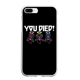 Чехол для iPhone 7Plus/8 Plus матовый с принтом YOU DIED в Санкт-Петербурге, Силикон | Область печати: задняя сторона чехла, без боковых панелей | Тематика изображения на принте: art | cartoon | cup | cuphead | dark | devil | dice | die | died | game | ghost | gta | king | mugman | souls | the | you | арт | бос | босс | голова | демон | дьявол | игра | капхед | магмен | мультик | мультфильм | потрачено | приведение | пр