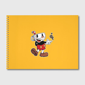 Альбом для рисования с принтом CUPHEAD КАПХЕД в Санкт-Петербурге, 100% бумага
 | матовая бумага, плотность 200 мг. | Тематика изображения на принте: art | cartoon | cup | cuphead | devil | dice | game | king | mugman | the | арт | бос | босс | голова | демон | дьявол | игра | капхед | магмен | мультик | мультфильм | платформер | чаша | чашка | человек | черт