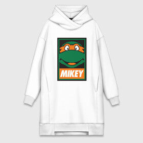 Платье-худи хлопок с принтом Mikey в Санкт-Петербурге,  |  | donatello | leonardo | michelangelo | ninja | pizza | raphael | turtles | донателло | животные | карате | комикс | комиксы | леонардо | микеланджело | мультфильм | мутант | мутанты | ниндзя | пицца | рафаэль | сплинтер | супергерой