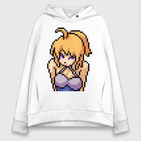 Женское худи Oversize хлопок с принтом Pixel art anime в Санкт-Петербурге, френч-терри — 70% хлопок, 30% полиэстер. Мягкий теплый начес внутри —100% хлопок | боковые карманы, эластичные манжеты и нижняя кромка, капюшон на магнитной кнопке | anime | art | girl | manga | pixel | аниме | арт | девушка | манга | пиксель