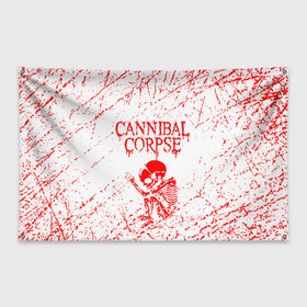 Флаг-баннер с принтом cannibal corpse в Санкт-Петербурге, 100% полиэстер | размер 67 х 109 см, плотность ткани — 95 г/м2; по краям флага есть четыре люверса для крепления | cannibal | cannibal corpse | cannibal corpse butchered at birth | cannibal corpse eaten back to life | cannibal corpse hammer smashed face | corpse | death metal | металл | пластинки с металлическим лезвием | рок | труп каннибала