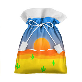 Подарочный 3D мешок с принтом Пустыня в Санкт-Петербурге, 100% полиэстер | Размер: 29*39 см | Тематика изображения на принте: небо | пейзаж | пустыня | солнце