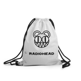 Рюкзак-мешок 3D с принтом radiohead в Санкт-Петербурге, 100% полиэстер | плотность ткани — 200 г/м2, размер — 35 х 45 см; лямки — толстые шнурки, застежка на шнуровке, без карманов и подкладки | Тематика изображения на принте: colin greenwood | dead air space | ed o’brien | eob | greenwood brothers | jnny | jonny and thom | jonny greenwood | nigel godrich | phil selway | radio head | radiohead | selway | thm yrk | tom yorke | xl | xl recordings | джонни гринвуд | колин гринвуд 