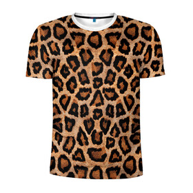 Мужская футболка 3D спортивная с принтом Шкура Леопарда в Санкт-Петербурге, 100% полиэстер с улучшенными характеристиками | приталенный силуэт, круглая горловина, широкие плечи, сужается к линии бедра | Тематика изображения на принте: leopard | skin | wool | кожа | леопард