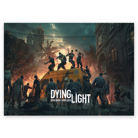 Поздравительная открытка с принтом Dying Light в Санкт-Петербурге, 100% бумага | плотность бумаги 280 г/м2, матовая, на обратной стороне линовка и место для марки
 | dying light | dying light 2 | game | games | zomby | апокалипсис | даинг лайт | два | дуинг лайт | зомби | зомби апокалипсис | игра | игры