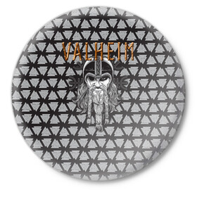 Значок с принтом Valheim | Викинг в Санкт-Петербурге,  металл | круглая форма, металлическая застежка в виде булавки | iron gate | викинг | скандинавия | узоры