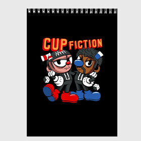 Скетчбук с принтом CUP FICTION в Санкт-Петербурге, 100% бумага
 | 48 листов, плотность листов — 100 г/м2, плотность картонной обложки — 250 г/м2. Листы скреплены сверху удобной пружинной спиралью | Тематика изображения на принте: art | cartoon | cup | cuphead | devil | dice | fiction | game | king | mugman | pulp | the | арт | бос | босс | голова | демон | дьявол | игра | капхед | криминальное | магмен | мультик | мультфильм | платформер | чаша | чашка | человек | черт 