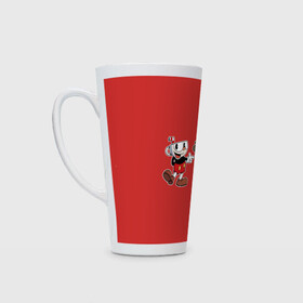 Кружка Латте с принтом CUPHEAD в Санкт-Петербурге, Белая керамика | Объем 480 мл; Высота 150 мм; Диаметр 90 мм | Тематика изображения на принте: art | cartoon | cup | cuphead | devil | dice | game | king | love | lovers | mugman | the | арт | бос | босс | голова | демон | дьявол | игра | капхед | любовь | магмен | мультик | мультфильм | платформер | чаша | чашка | человек | черт