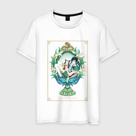 Мужская футболка хлопок с принтом Икона Венти в Санкт-Петербурге, 100% хлопок | прямой крой, круглый вырез горловины, длина до линии бедер, слегка спущенное плечо. | арт | архонт ветра | барбатос | бог ветра | венти | дух ветра | милый парень | рисунок