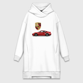 Платье-худи хлопок с принтом PORSCHE в Санкт-Петербурге,  |  | car | porsche | машина | скорость | спорткар