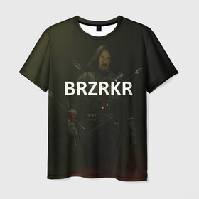 Мужская футболка 3D с принтом BRZRZR в Санкт-Петербурге, 100% полиэфир | прямой крой, круглый вырез горловины, длина до линии бедер | Тематика изображения на принте: berserker | киану ривз | комикс | постер