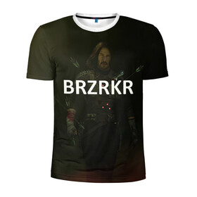 Мужская футболка 3D спортивная с принтом BRZRZR в Санкт-Петербурге, 100% полиэстер с улучшенными характеристиками | приталенный силуэт, круглая горловина, широкие плечи, сужается к линии бедра | berserker | киану ривз | комикс | постер