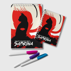 Блокнот с принтом Sabrina Spellman в Санкт-Петербурге, 100% бумага | 48 листов, плотность листов — 60 г/м2, плотность картонной обложки — 250 г/м2. Листы скреплены удобной пружинной спиралью. Цвет линий — светло-серый
 | Тематика изображения на принте: sabrina | sabrina spellman | красный | леденящие душу приключения сабрины