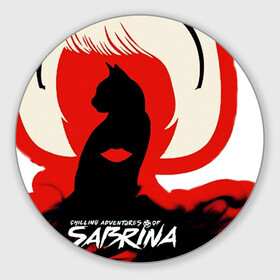 Круглый коврик для мышки с принтом Sabrina Spellman в Санкт-Петербурге, резина и полиэстер | круглая форма, изображение наносится на всю лицевую часть | Тематика изображения на принте: sabrina | sabrina spellman | красный | леденящие душу приключения сабрины