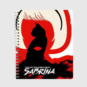 Тетрадь с принтом Sabrina Spellman в Санкт-Петербурге, 100% бумага | 48 листов, плотность листов — 60 г/м2, плотность картонной обложки — 250 г/м2. Листы скреплены сбоку удобной пружинной спиралью. Уголки страниц и обложки скругленные. Цвет линий — светло-серый
 | Тематика изображения на принте: sabrina | sabrina spellman | красный | леденящие душу приключения сабрины