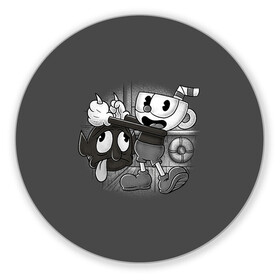 Коврик для мышки круглый с принтом CUPHEAD в Санкт-Петербурге, резина и полиэстер | круглая форма, изображение наносится на всю лицевую часть | art | cartoon | cup | cuphead | devil | dice | game | king | mugman | the | арт | бос | босс | голова | демон | дьявол | игра | капхед | магмен | мультик | мультфильм | платформер | чаша | чашка | человек | черт