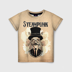 Детская футболка 3D с принтом Джентльмен в Санкт-Петербурге, 100% гипоаллергенный полиэфир | прямой крой, круглый вырез горловины, длина до линии бедер, чуть спущенное плечо, ткань немного тянется | steampunk | арт | графика | обои | плакат | постер | стимпанк