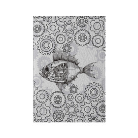 Обложка для паспорта матовая кожа с принтом Рыбка в Санкт-Петербурге, натуральная матовая кожа | размер 19,3 х 13,7 см; прозрачные пластиковые крепления | Тематика изображения на принте: steampunk | арт | графика | обои | плакат | постер | стимпанк