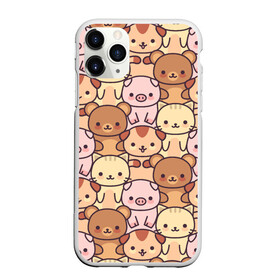 Чехол для iPhone 11 Pro Max матовый с принтом Кавайные животные в Санкт-Петербурге, Силикон |  | animal | animals | bear | cat | cute | kawaii | kitten | kitty | neko | pattern | pig | piggy | кавайи | кот | котенок | котята | кошечка | медведь | медвежата | медвежонок | милота | неко | паттерн | свинка | свинья | собачка | узор | хрюшки |