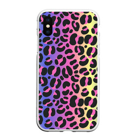 Чехол для iPhone XS Max матовый с принтом Neon Leopard Pattern в Санкт-Петербурге, Силикон | Область печати: задняя сторона чехла, без боковых панелей | africa | afrika | gradient | summer | tropical | африка | африканский узор | градиент | леопард | леопардовый узор | лето | неон | неоновое свечение | паттерт | пятна | разные цвета | саванна | тропики | тропический узор