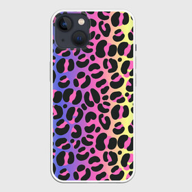 Чехол для iPhone 13 с принтом Neon Leopard Pattern в Санкт-Петербурге,  |  | africa | afrika | gradient | summer | tropical | африка | африканский узор | градиент | леопард | леопардовый узор | лето | неон | неоновое свечение | паттерт | пятна | разные цвета | саванна | тропики | тропический узор